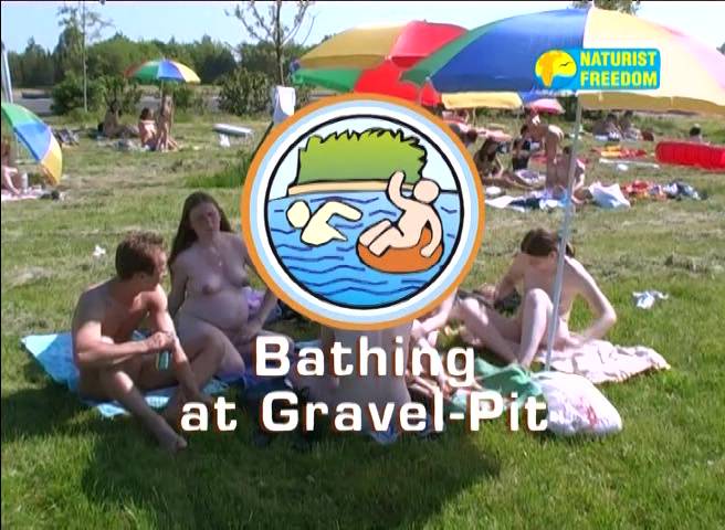Bathing at Gravel-Pit - Poster