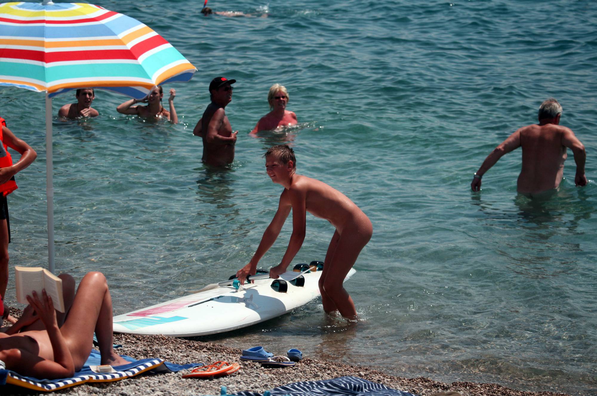Nudist Beach Boy Surfing - 1