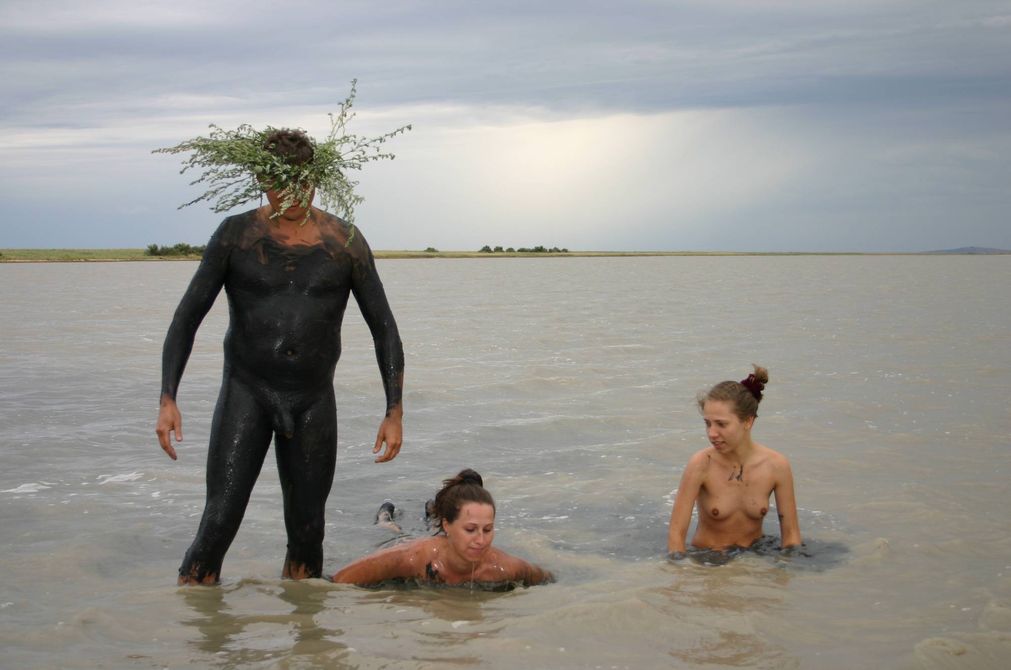 Pure Nudism Pics-Black-Sea Body Mud Shots - 2