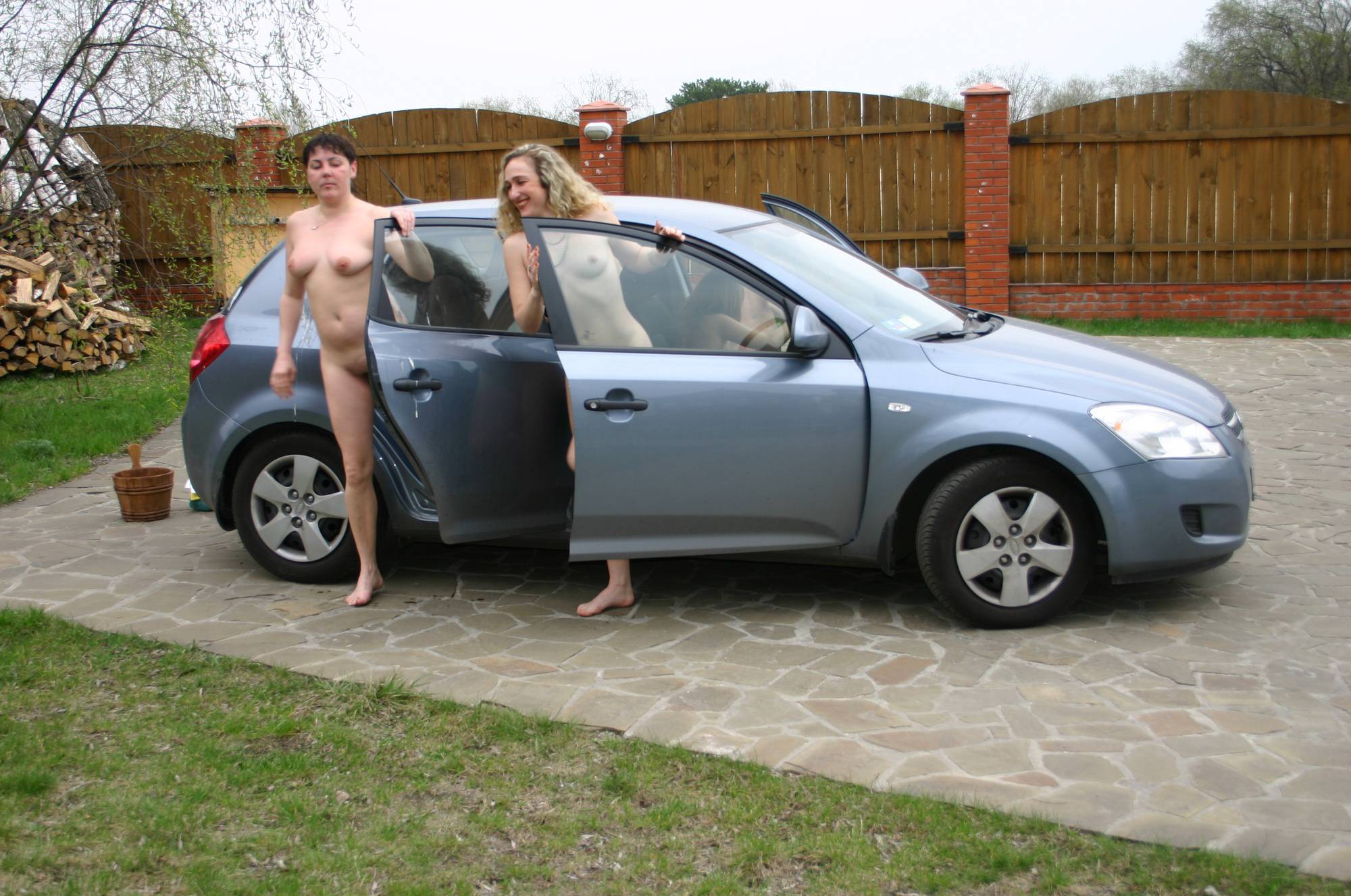 Pure Nudism Pics-Naturist Carwash Arrivals - 1
