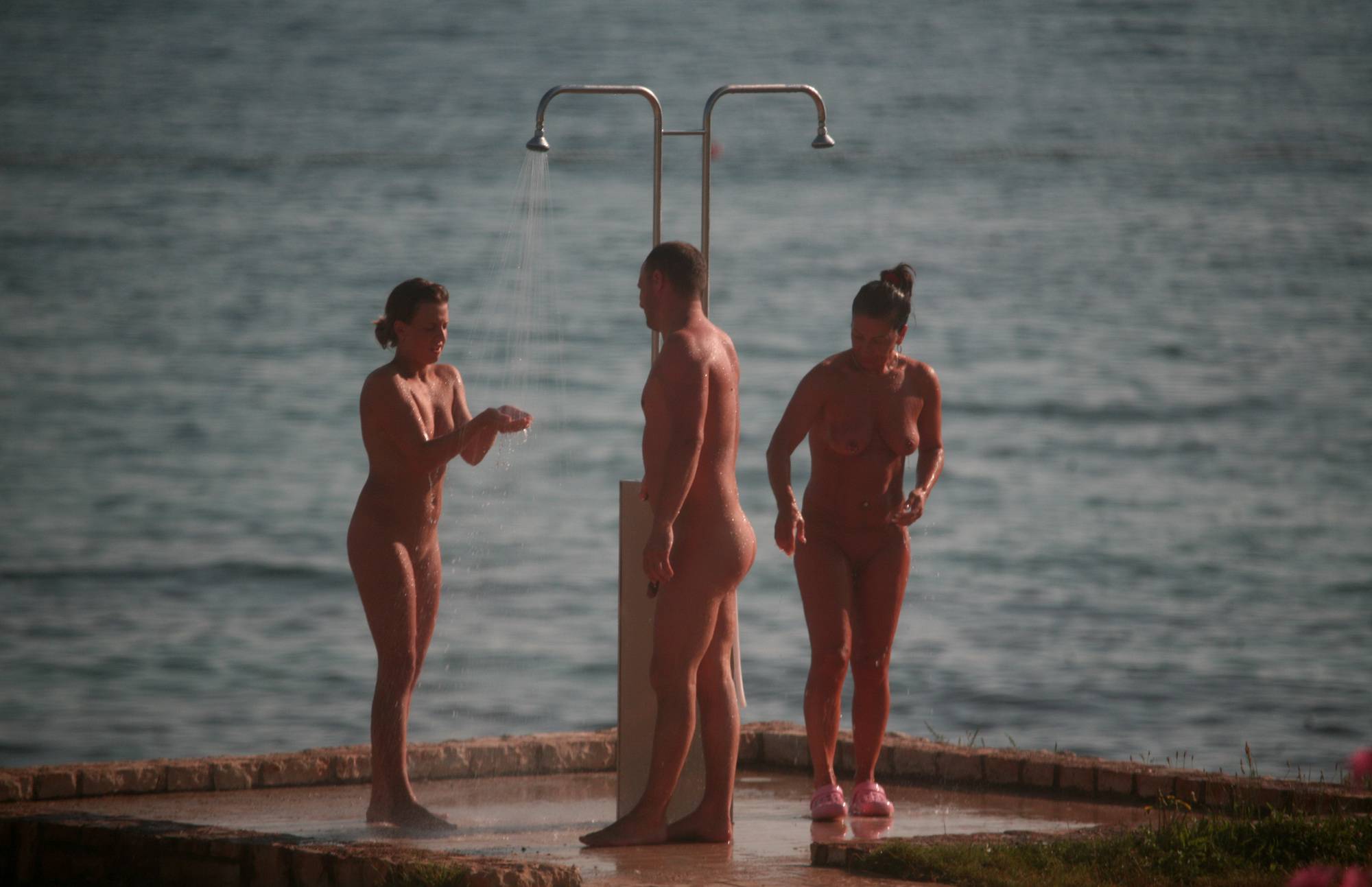 Pure Nudism Images-Naturist Shower at Dusk - 2