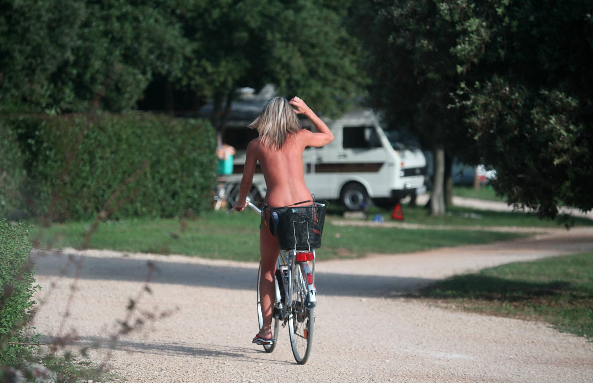 Pure Nudism Images-Tanned Biker Zooms Off - 2